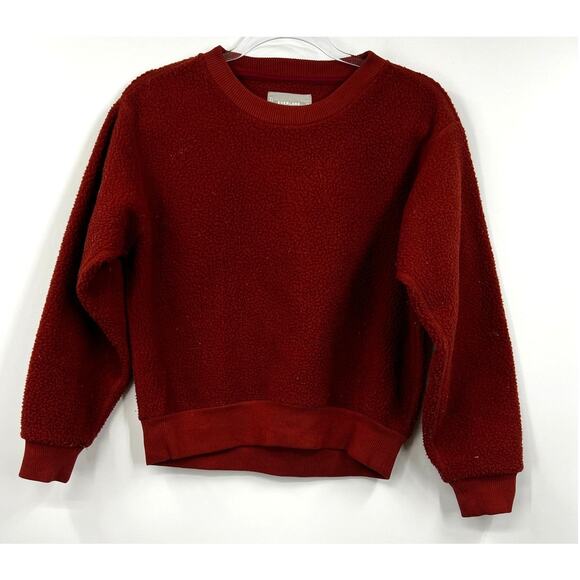 Everlane ReNew Red Fleece Long Sleeve Crewneck Pullover Sweatshirt Size XS - Picture 2 of 7